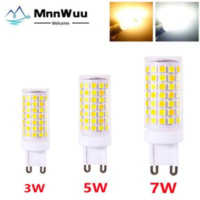 Vendita di lampadina LED G9 AC 220V 3W 5W 7W 2835 SMD Chip ceramica LED lampadina sostituire alogena G9 per lampadario a risparmio energetico