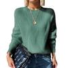 2025 Autumn/Winter Women's Round Neck Jacquard Knit Pullover Sweater, Solid Color, Long Sleeve, Thickened