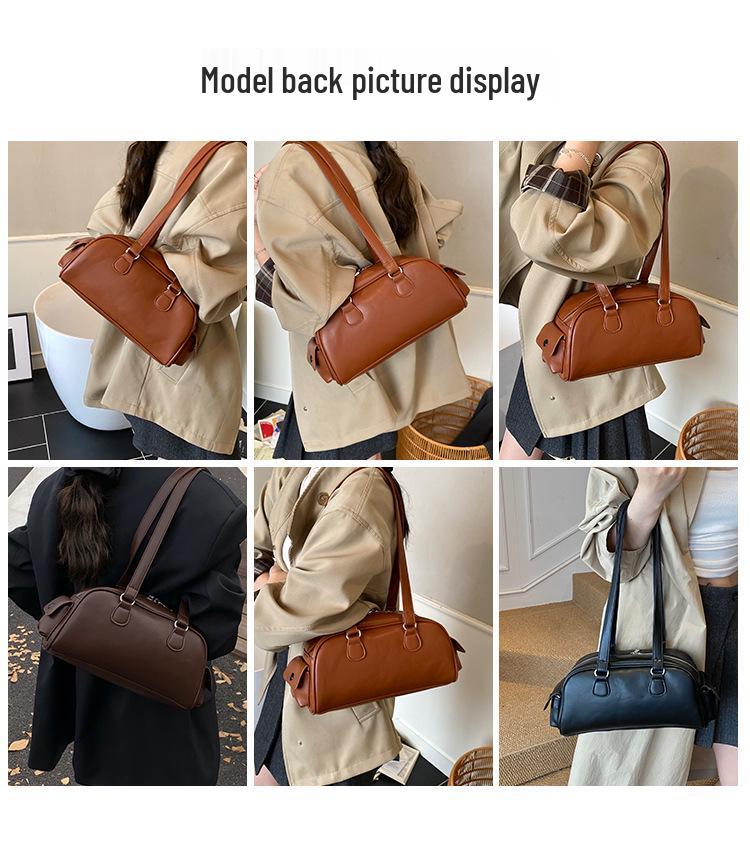 Niche Retro Handheld Underarm Bowling Bag - Women's 2025 Multi-Pocket Single Shoulder Pillow Bag