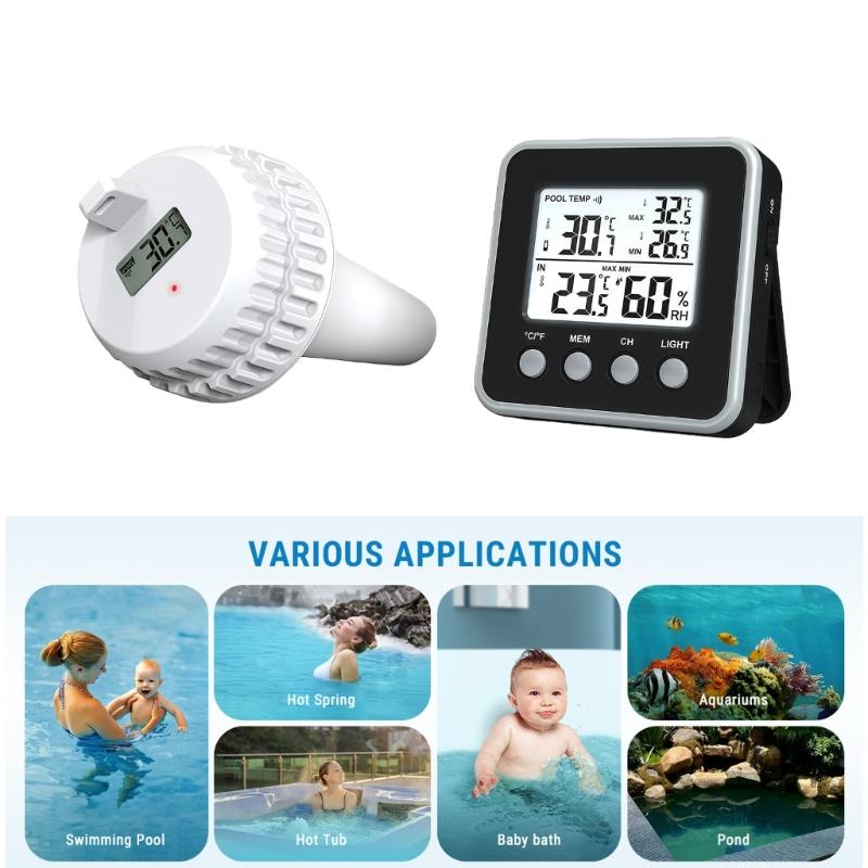 Floating Digital Pool Heat Level Monitor with Large Screen Adjustable for Bath Tub Fish Tank & Water Heat Measurement