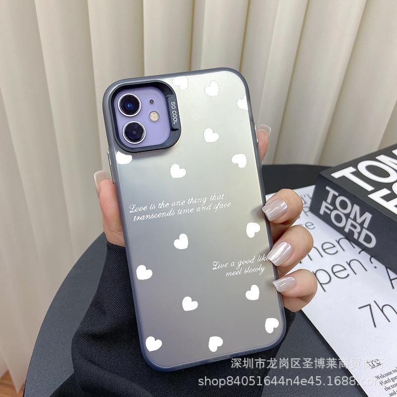 Love English Applicable Apple 15 Color Silver iPhone14Pro Creative 11promax Scrub 16 Protective Case 17