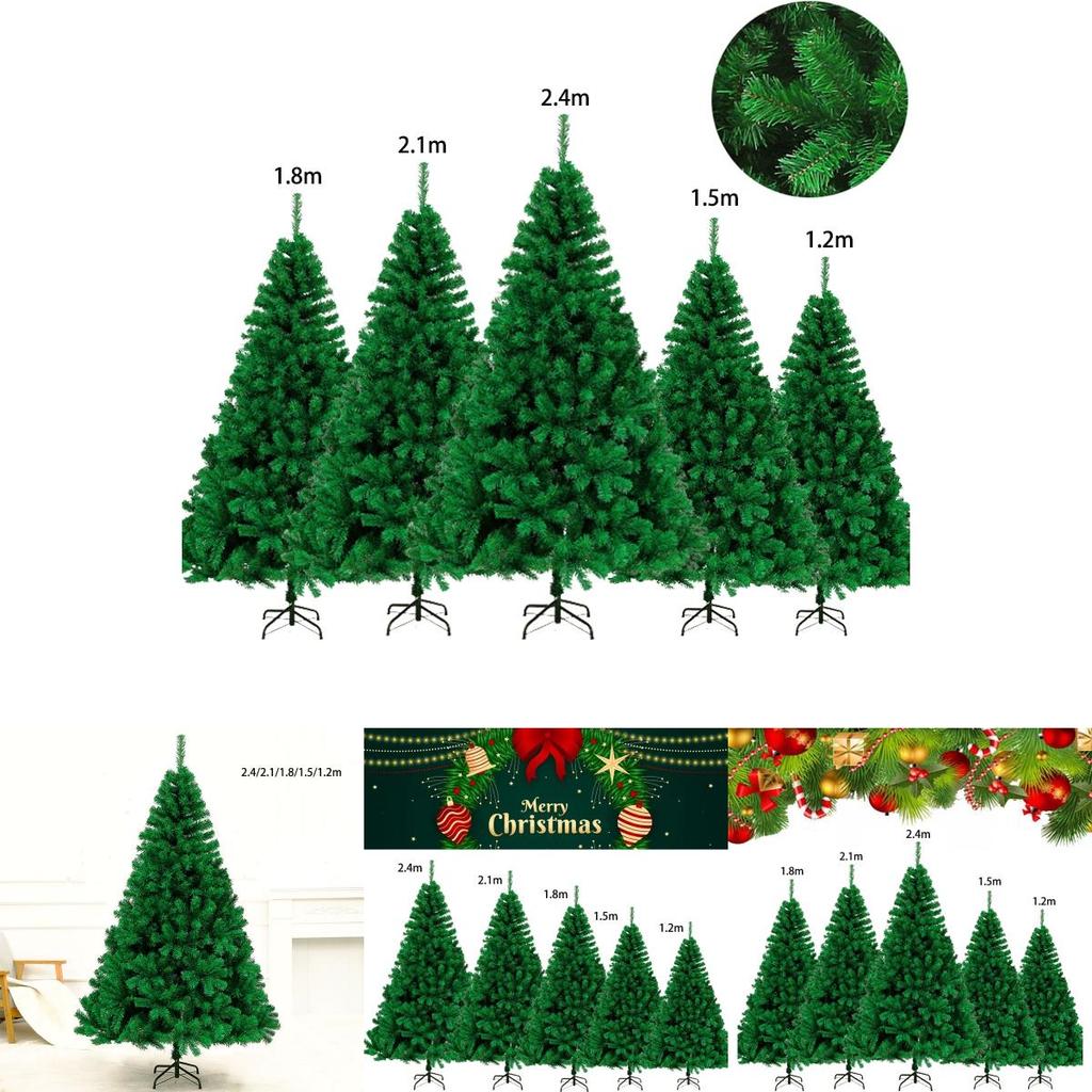 Ohromující umělý zelený PVC vánoční stromek s vánočními ozdobami