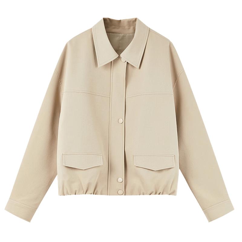 Qiushui Yiren Women's Retro Lapel Short Jacket