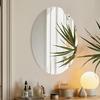 Oval Wall Mirror Non Glass 2Pcs Oval Vanity Mirror Self Adhesive Acrylic Mirror Wall Sticker Flexible Frameless Plastic Mirror Home Decorative Wall