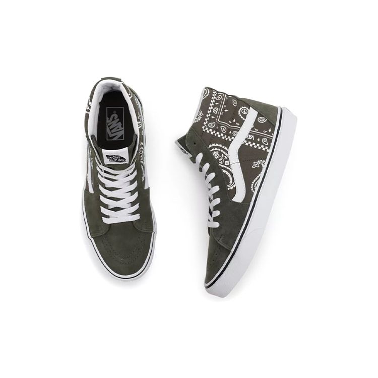 Vans Sk8-Hi Peace Paisley - Grape Leaf Unisex Sneakers Green True-White VN0A5JMJB0F