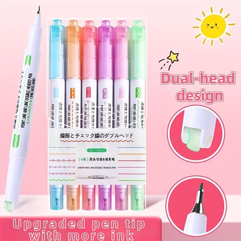 [Floral Outline Pen] Pastel Floral Curve Pen - Smooth Writing Tip, Non-Toxic Water-Based Ink for Scrapbooking, Journaling, Planners, Crafts