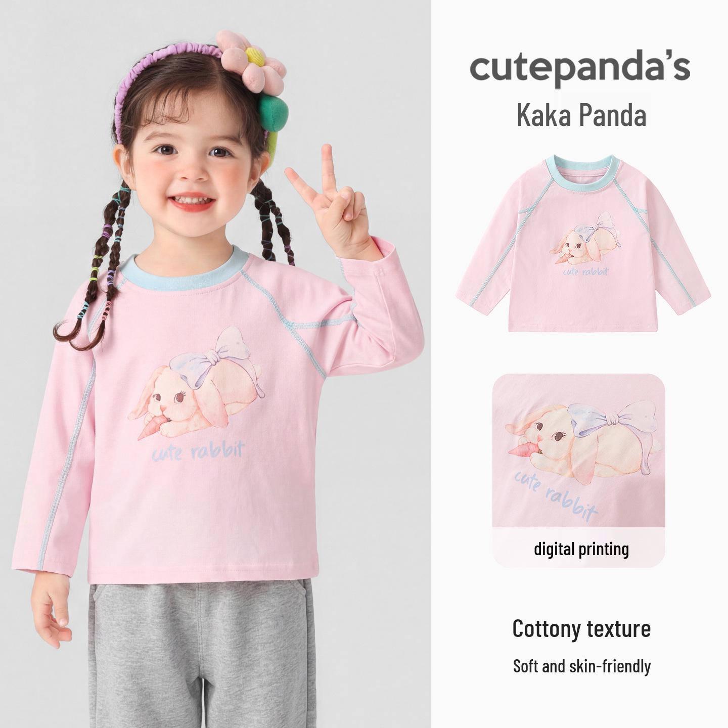 Kaka Panda Kids  Long Sleeve T-Shirt - Unisex Spring/Autumn Top 73 cm