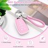 PIFOOG Key Fob Cover Fit for Chevy Pink 5 Button Car Keys Case Shell Bling Keychain Accessories Fits for Malibu Equinox Blazer Traverse Camaro Cruze