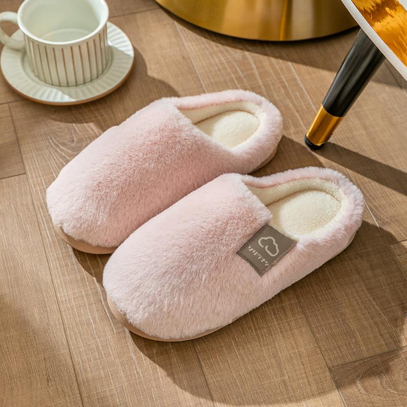 Cotton slippers women's spring and autumn indoor winter home use non-slip home warmth winter plush men's customization