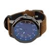 Men Analog Watch Fashion Casual PU Leather Strap Round Face Mineral Glass Easy Reading Quartz Wrist Watch for Indoor Outdoor Activities