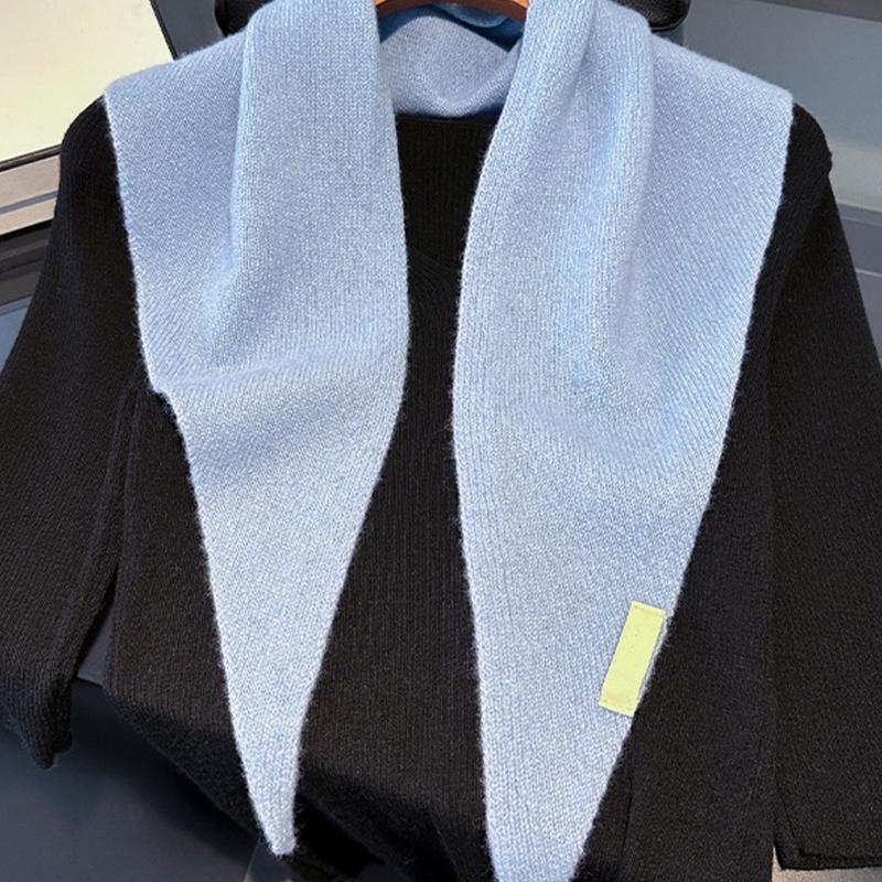 Wool Knit Triangle Scarf For Women Delivering Warmth And Wind Protective In Winter For Commuting