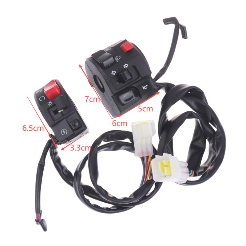 1/2Pcs 22Mm Motorcycle Handlebar Switches Motorbike Horn Button Turn Signal Electric Fog Lamp Light Start Handle Controller