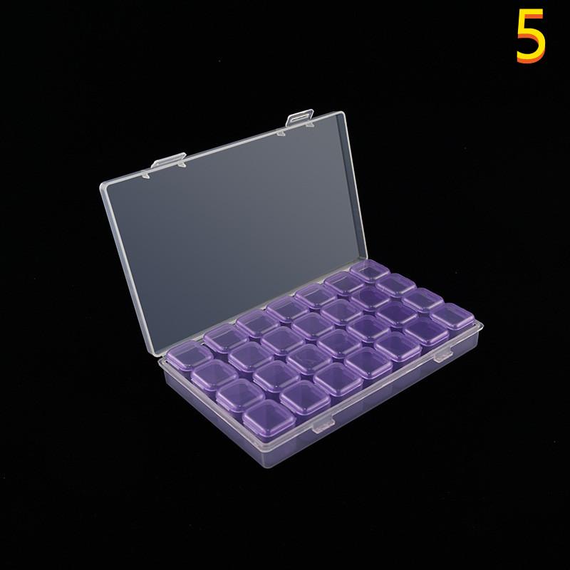 5 Color 28 Grids Diamond Embroidery Storage Box Bins Medicine Diamond Painting Accessory Boxes Case Cross Stitch Tools Organizer