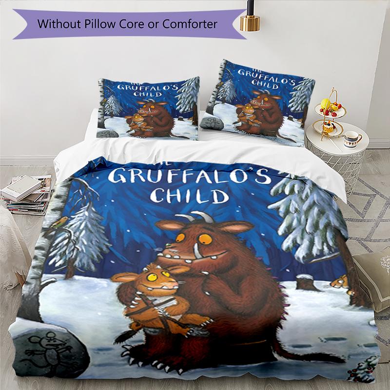Set Biancheria da Letto Il Gruffalò 3 Pezzi Copripiumino Chiusura Include 1 Copripiumino & 2 Federe, Morbido e Confortevole per Tutte le Stagioni.