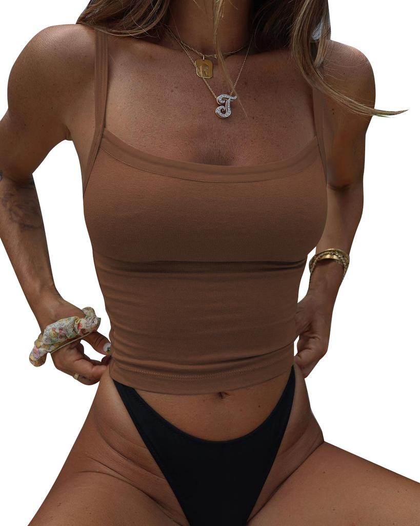 Women Sexy Slim Fit Cropped Single Strap Y2k Casual Camisole Top
