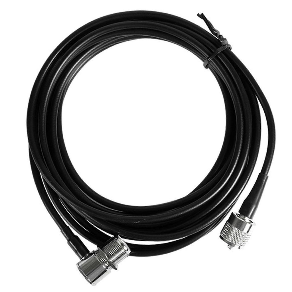 5m/16ft Antenna Feeder Cable - M Male Type, Rubber & Metal, Long Feeder Wire for Two-Way & Amateur Radios
