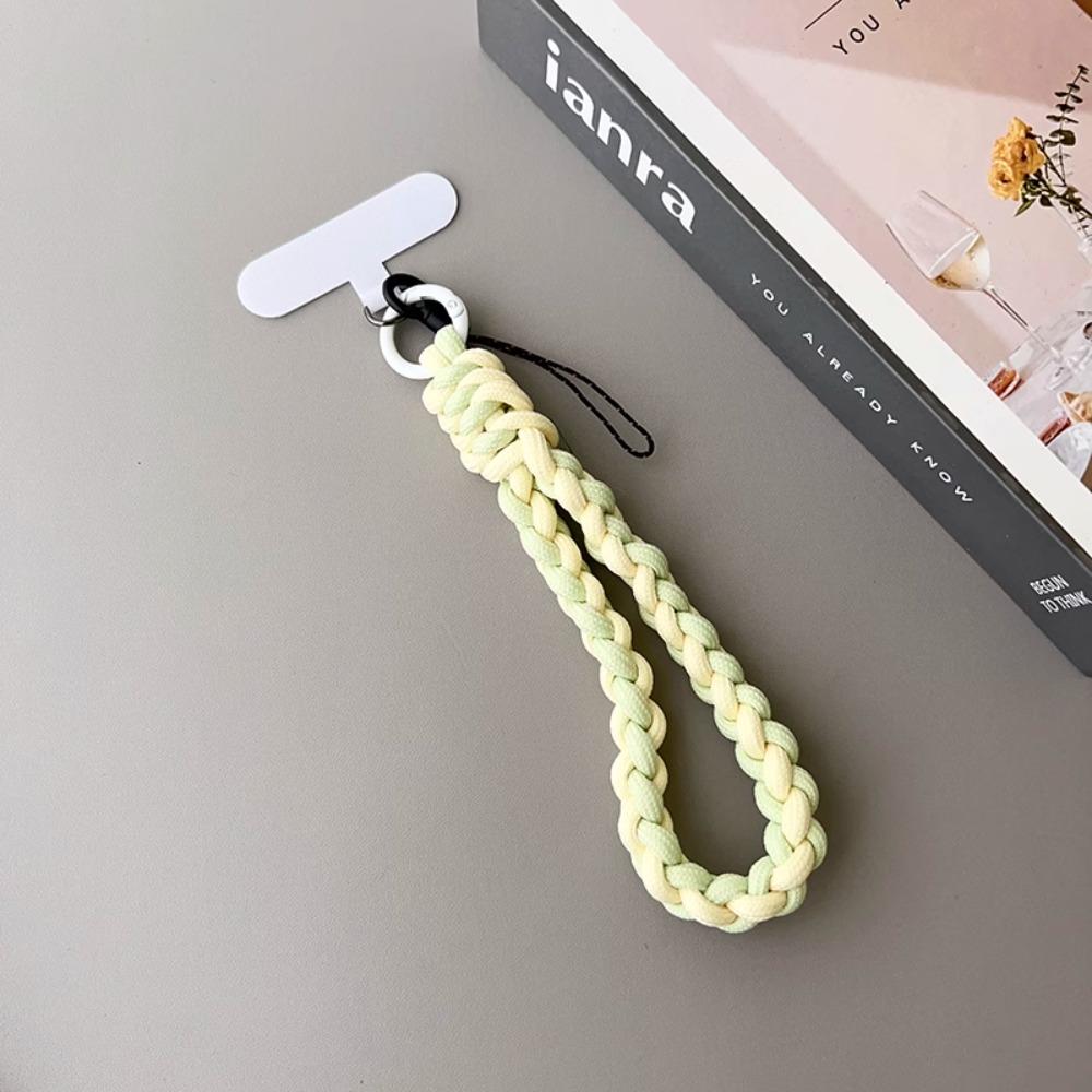 IN Korea Universal Braided Short Mobile Phone Lanyard Strap Hanging Chain Ring Cord with Patch Wrist Strap Cell Phone Detachable