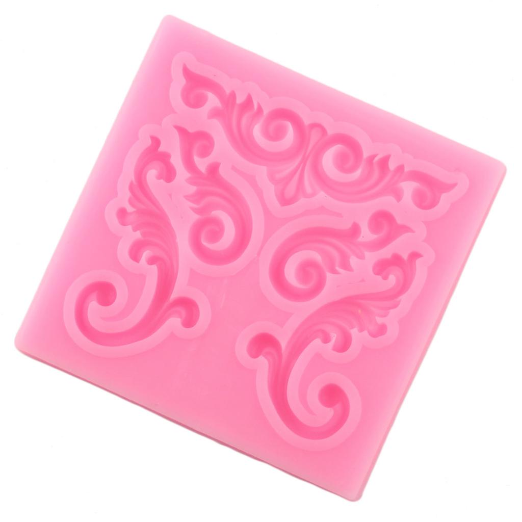 Barock Scroll Relief Silikonform DIY Backen Kuchen Rand Formen Schokolade Gumpaste Form Fondant Kuchen Dekorieren Werkzeuge Candy Ton Harz Formen