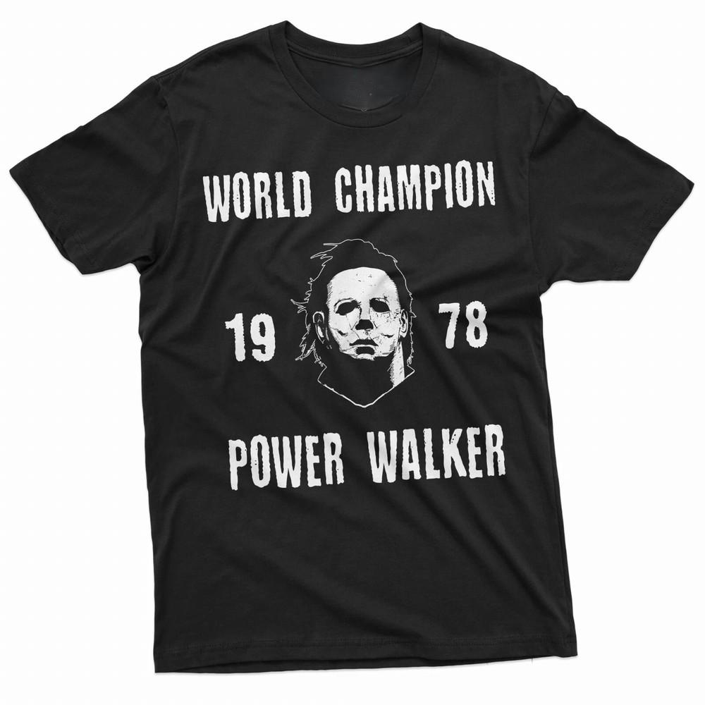 Walker World Champion Horror Character T-Shirt Scary Graphic Tee  Unisex T-Shirt S