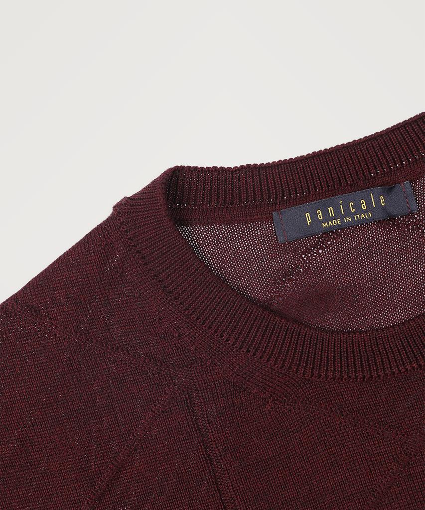PANICALE Marino Wool Round Knit [Wine]