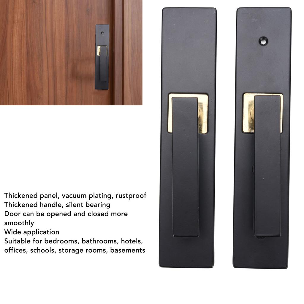 Keyed Entry Door Lever High Security Aluminum Alloy Heavy Duty Quiet Black Door Lever with Lock and Key for Bathroom Bedroom