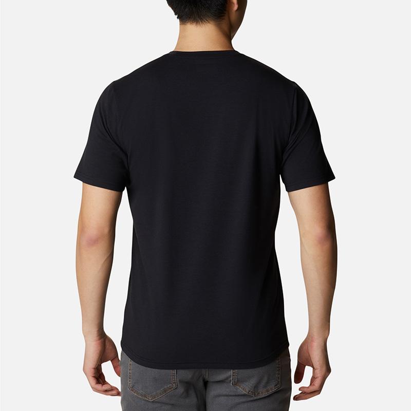 Columbia Moisture-Wicking Breathable Printed Short Sleeve UPF 50 Sun Protection T-Shirt Unisex Tops Black AE0805-010