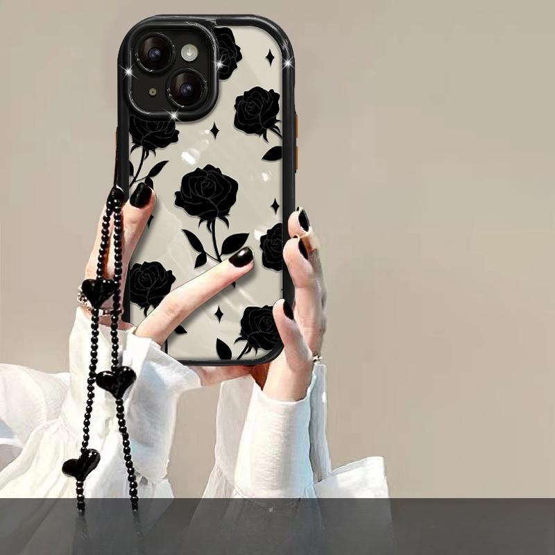 Applicable To Apple 14promax Mobile Phone Case IPhone 13/15 Full-inclusive Anti-fall 11/12 Tulip Chain Silicone