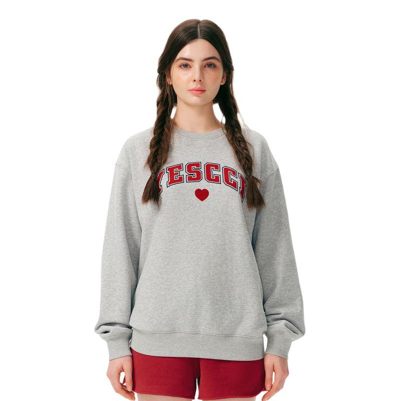 

Yescci Contrast Color Casual round Neck Pullover Hoodie Flower Gray One size