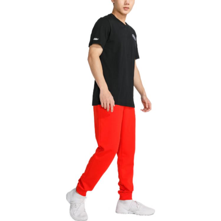 Puma Letter Print Casual Round Neck Short Sleeve T-Shirt Men Tops Black 579991-01