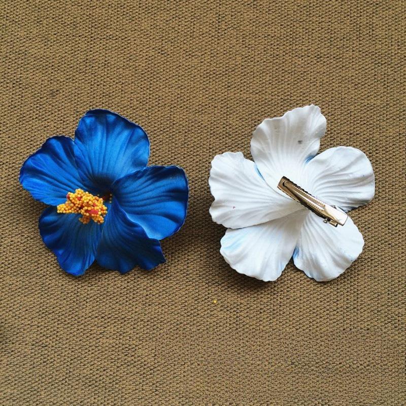 

Hawaiian Flower Hair Clip Summer Beach Birthday Party Wedding Decoration Girls Artificial Egg Flowers Hairpin Accessories синій
