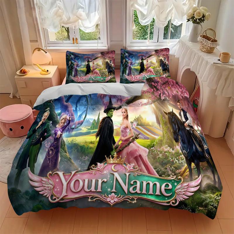 Custom Fantasy Adventure Name Printed 3pcs Bedding Set Soft Microfiber 1 Duvet Cover And 2 Pillowcases Home Bedroom Decor Xmas Gift Q1198