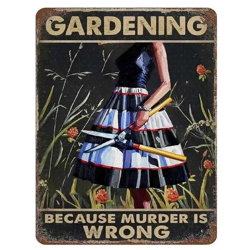 Because Murder Is Wrong Retro Garden Metal Tin Sign Wall Decoration Home Garden Bar Coffee Club Bar Retro Poster Square