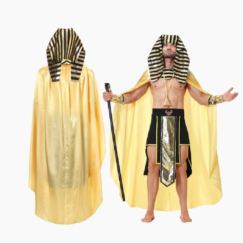 Egyptian Pharaoh Cosplay Costume Set Halloween Outfit Stage Props Performance