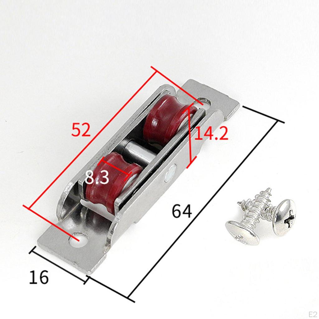 4 Pcs Push Pull Window Pulley Stainless Steel Hardware Rollers Nylon for Bedroom