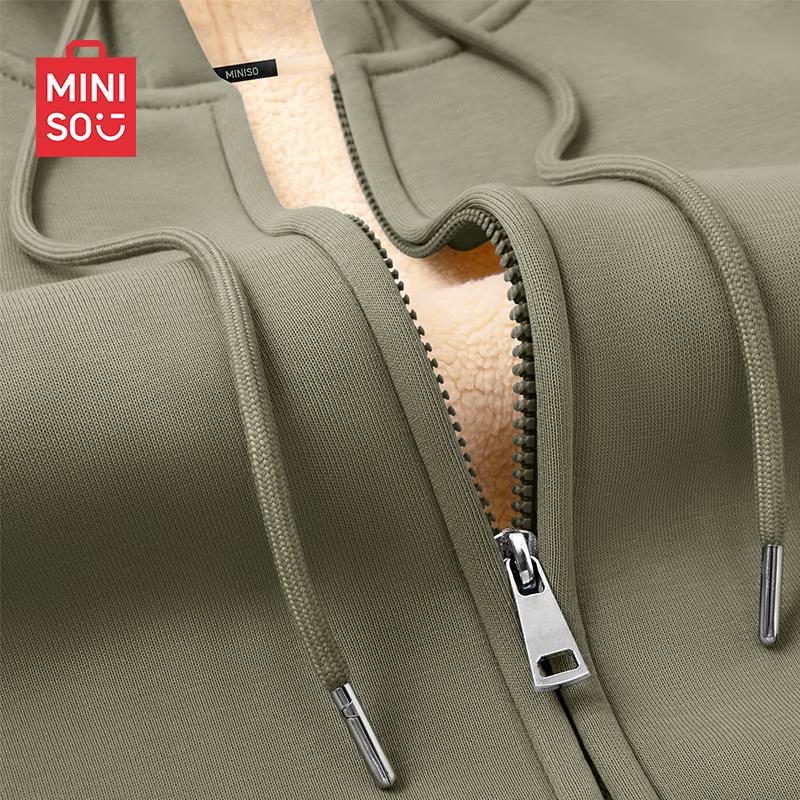 MINISO Men s Sherpa Lined Hooded Zip-Up Jacket 3XL