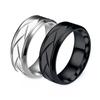 8MM Patterned Twill Men's Titanium Steel Ring