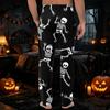Men's Halloween Printed Knit Pajama Pants with Pockets - Color Casual Sleep Pants for Lounging