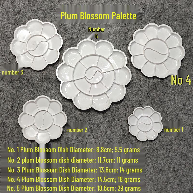 

Пластиковая палитра с эффектом фарфора: Дизайн «Цветущая слива», Круглый, Разных размеров для акварели, гуаши и акрила