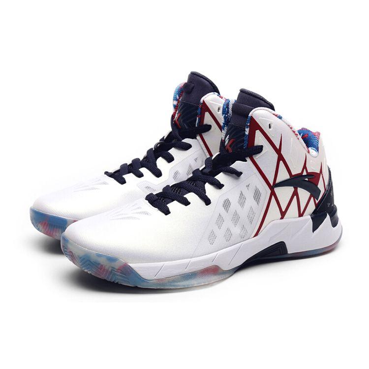 Anta KT1 Fabric Comfortable Shock Absorbing Wear Resistant Mid Top Basketball Shoes Men sneaker White Black Red 11631101-1