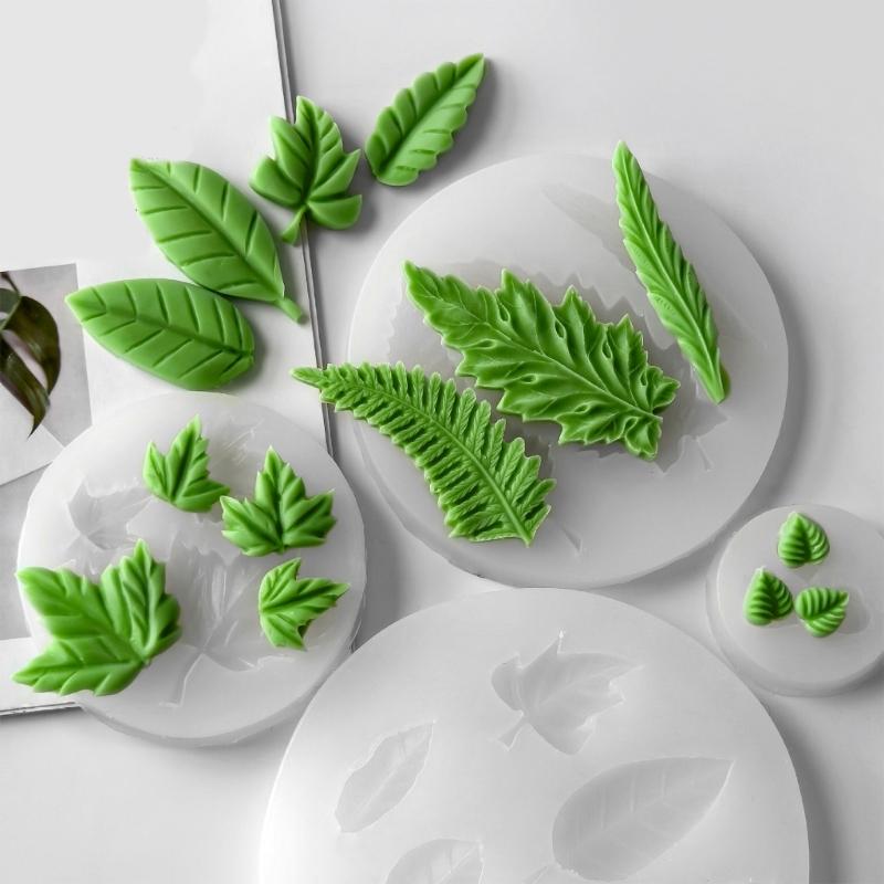 Leaf Silicone Molds Temperature Resistant Silicone Fondant Mould for Crafting Candle Soap Chocolate Cake Baking Tool
