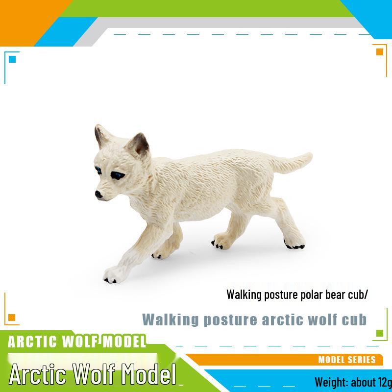 Wild Animal White Wolf Model: Children s Arctic Wolf Desktop Ornament