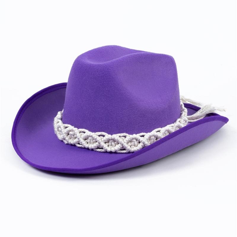 Fedoras Cowboy Hat Black Wide Brimmed Cowboy Hat Surprise Gift for Boyfriend