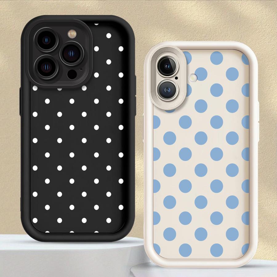 Coque pour iPhone 17 Pro Max 13 17e 16 Air 11 15 Plus 14 12 Pro Housse de téléphone Luxe Ins Pois