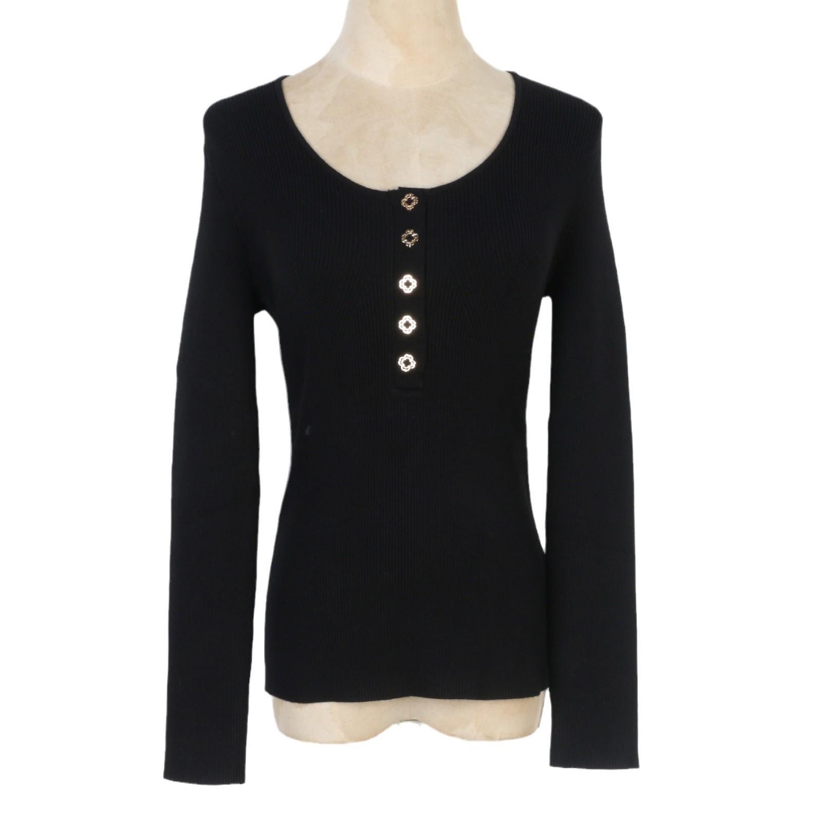 

Женский вязаный свитер Zhuoya M черного цвета приталенного силуэта - Коллекция Ранней Весны Large