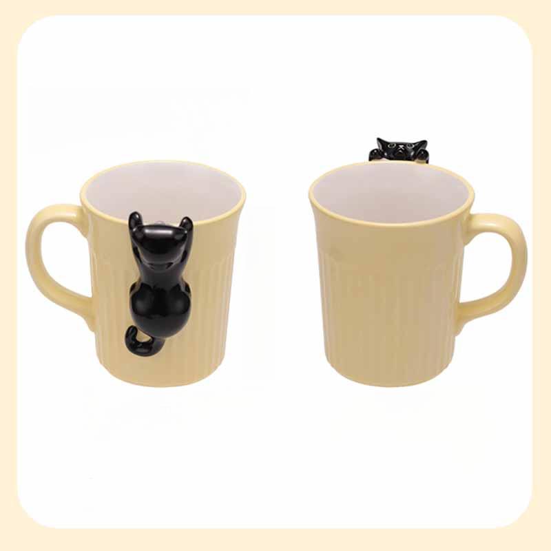Japanese Ceramic Mug Cute Cat Coffee Cup Cute Cat Shape Design Niche Milk Cup Water Cup