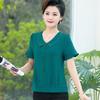 Chiffon Two-Piece Summer Set for Middle-Aged Women - Short Sleeve Top for Mothers