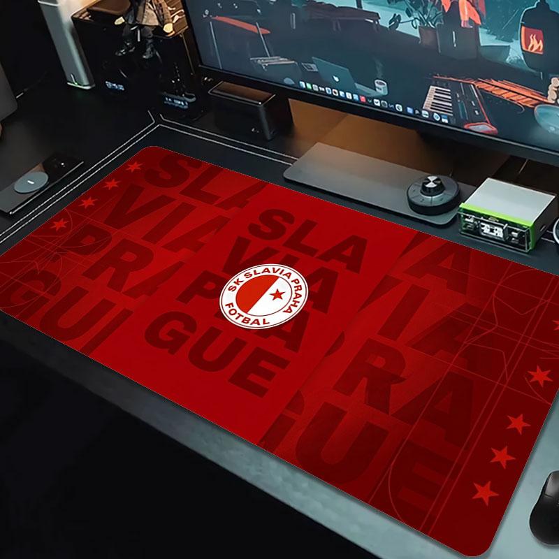 Fotbalový podložka pod myš Slavia Praha Velká Velký podložka na herní stůl Protiskluzová Podložka pod notebook Tablet Velká podložka pod myš XXL Podložka Mini PC Podložka na hraní S uzamykatelným okrajem