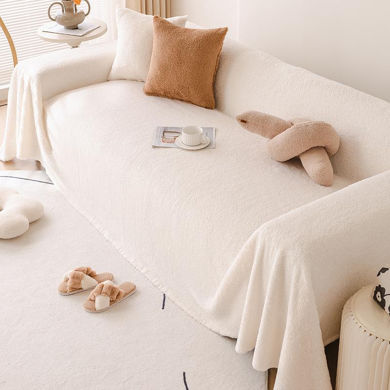 Sofa Cover Cloth Simple and High-End Winter Plush Cushion All-Inclusive Sofa Cover Living Room Sofa Towel Can Be Covered