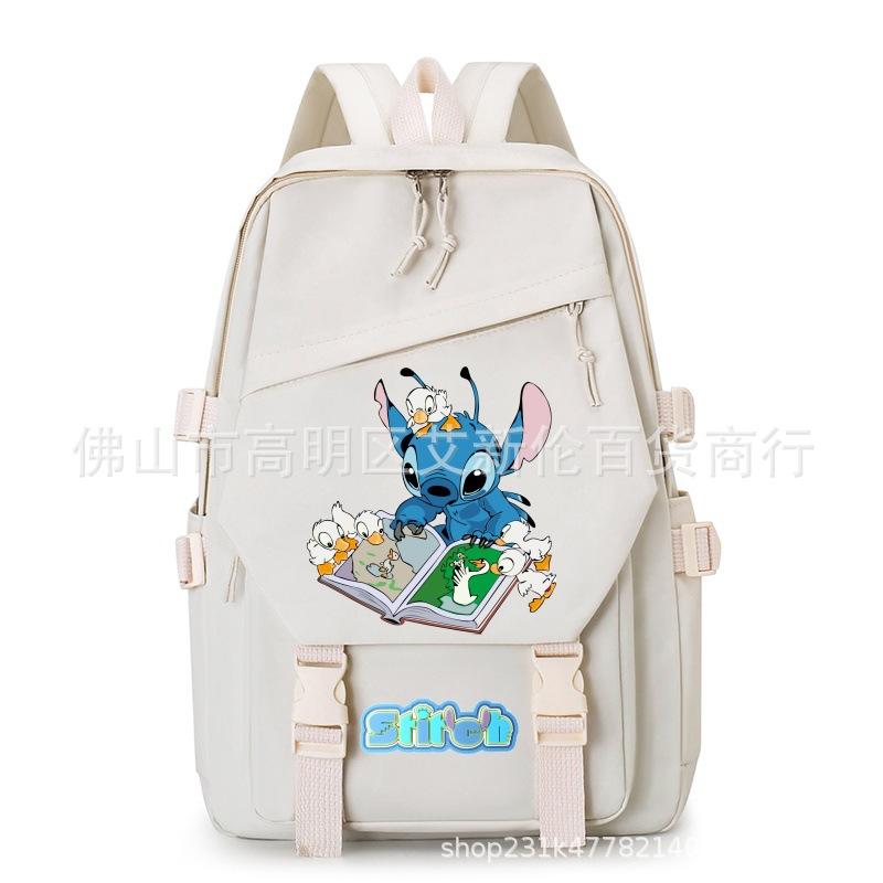 Printed Backpack Cute Animation Cartoon Student Schoolbag Solid Color Simple Versatile Bag one size fits all