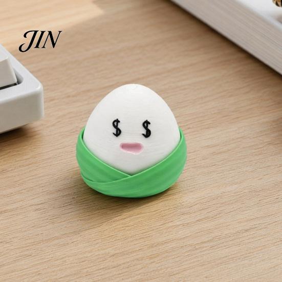 Office Desk Stress Reliever 3D Printed Zongzi Fidget Clicker, Cartoon Rice Dumpling Finger Decompression Toy Relief Food Toy, Gift for Dragon